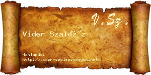 Vider Szaléz névjegykártya